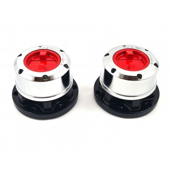 Suzuki SJ413 Samurai Vitara Steel Manual Locking Free Wheeling Hubs - Chrome